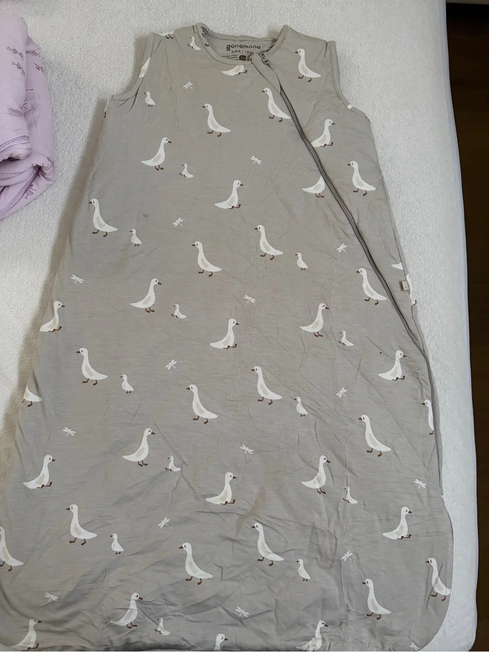 NWOT Gunamuna 9-18M sleep sack 1.0 TOG grey duck